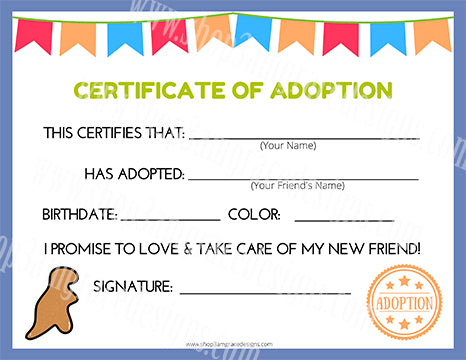 Mini T-Rex Dino Nugget Kawaii Cuddler® Adoption Certificate