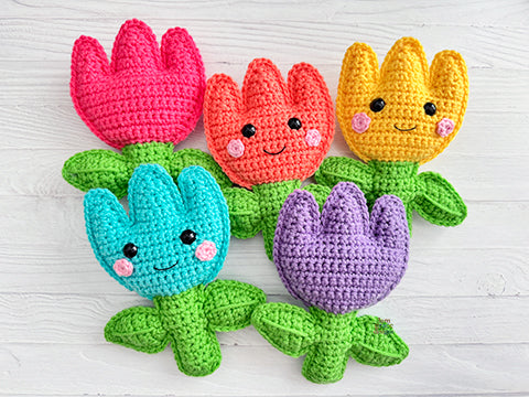 Mini Tulip Flower Kawaii Cuddler® Crochet Pattern