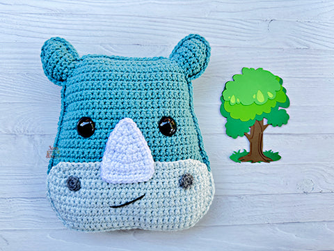 Rhinoceros Head Kawaii Cuddler® Crochet Pattern