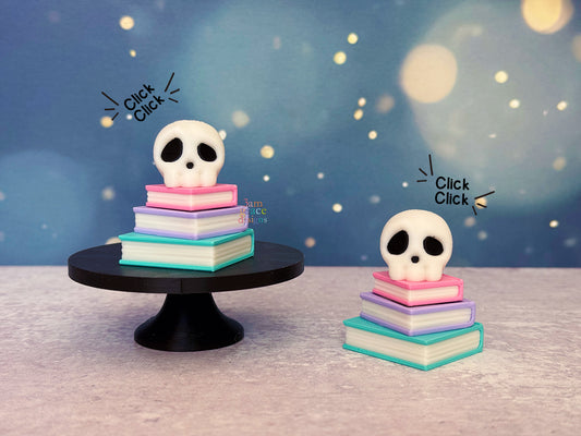 Skeleton Book Stack Clicker Fidget