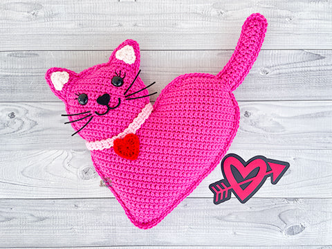 Valentine Heart Cat Kawaii Cuddler® Crochet Pattern