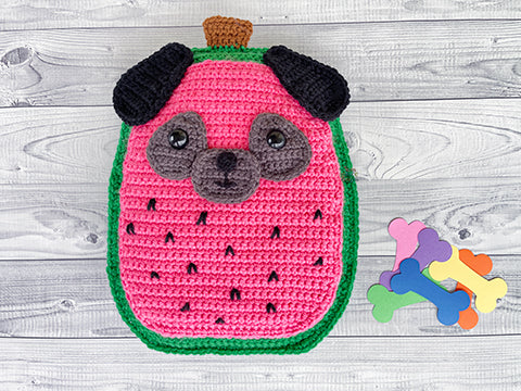 Watermelon Pug Squish Kawaii Cuddler® Crochet Pattern