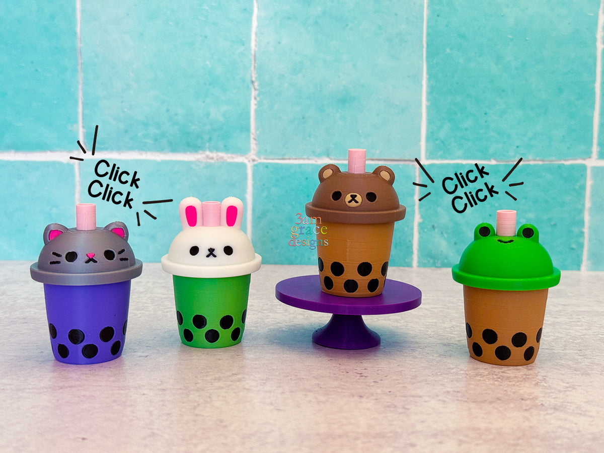 Kawaii Animal Bubble Tea Clicker Fidget