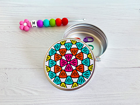 Granny Square Crochet Notions Tin