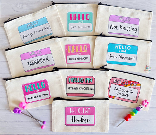 Hello My Name Is Zipper Pouch