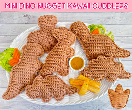 Mini Dino Nugget Kawaii Cuddler® Crochet Pattern BUNDLE