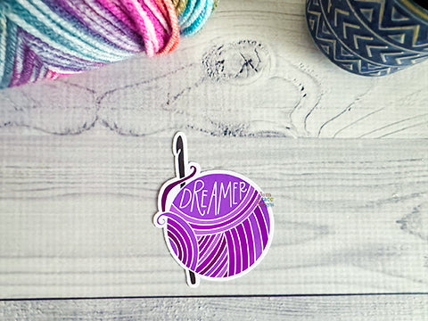 Dreamer Yarn Ball Vinyl Sticker