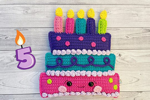 Birthday Cake Kawaii Cuddler® Crochet Pattern – 3amgracedesigns