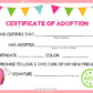 Butterfly Kawaii Cuddler® Adoption Certificate