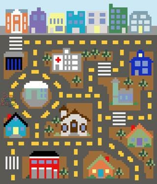 City Playmat C2C Crochet Graphgan Blanket