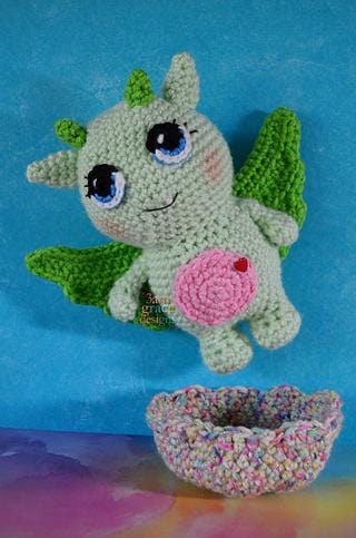 Dylan the Valentine Dragon Amigurumi Crochet Pattern