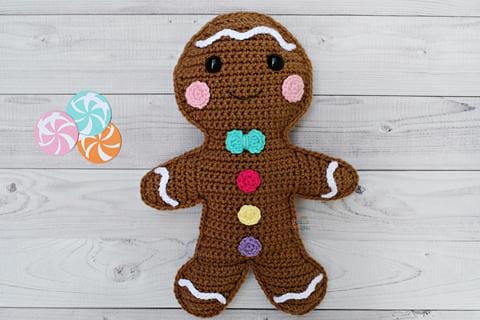 Gingerbread Boy Kawaii Cuddler® Crochet Pattern