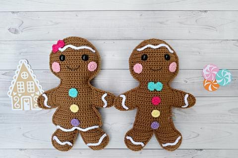 Gingerbread Couple Kawaii Cuddler® Crochet Pattern