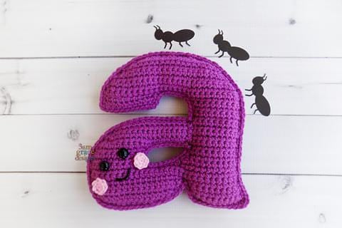 Alphabet Letter a Lower Case Kawaii Cuddler® Crochet Pattern