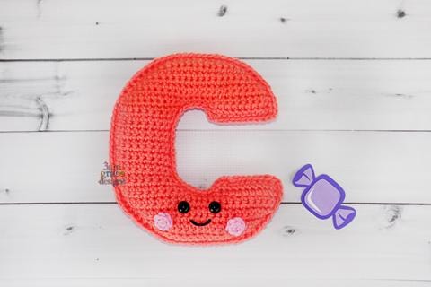 Alphabet Letter c Lower Case Kawaii Cuddler® Crochet Pattern