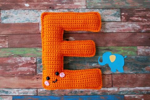 Cute E Patterns Names Alphabet Letter E Upper Case Kawaii Cuddler® Crochet Pattern ...