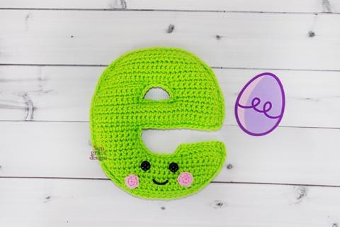 Alphabet Letter e Lower Case Kawaii Cuddler® Crochet Pattern