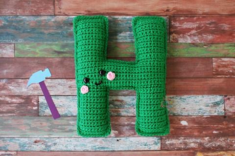 Alphabet Letter H Upper Case Kawaii Cuddler® Crochet Pattern