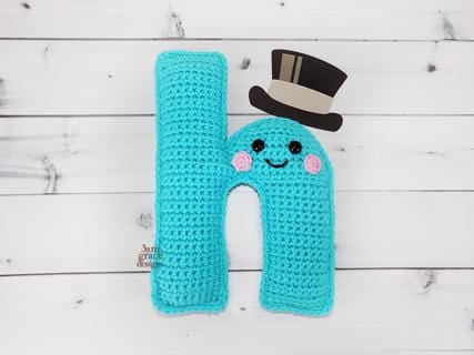 Alphabet Letter h Lower Case Kawaii Cuddler® Crochet Pattern