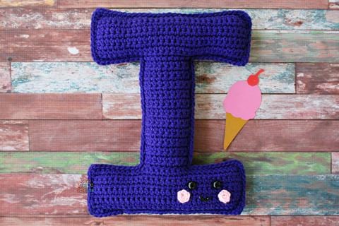 Alphabet Letter I Upper Case Kawaii Cuddler® Crochet Pattern