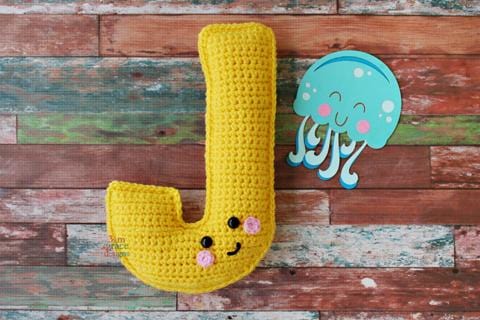 Alphabet Letter J Upper Case Kawaii Cuddler® Crochet Pattern