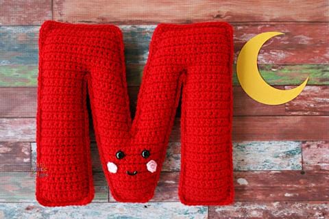 Alphabet Letter M Upper Case Kawaii Cuddler® Crochet Pattern