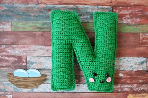 Alphabet Letter N Upper Case Kawaii Cuddler® Crochet Pattern