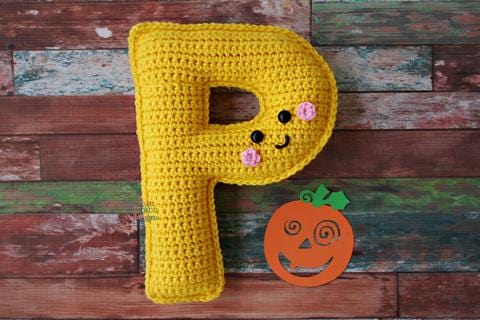 Alphabet Letter P Upper Case Kawaii Cuddler® Crochet Pattern