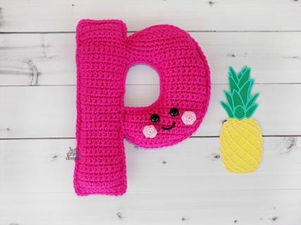Alphabet Letter p Lower Case Kawaii Cuddler® Crochet Pattern