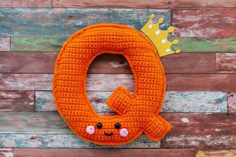 Alphabet Letter Q Upper Case Kawaii Cuddler® Crochet Pattern