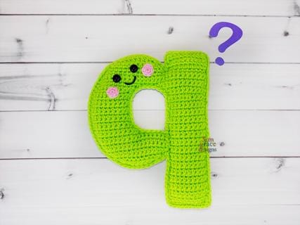 Alphabet Letter q Lower Case Kawaii Cuddler® Crochet Pattern