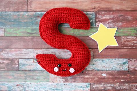 Alphabet Letter S Upper Case Kawaii Cuddler® Crochet Pattern