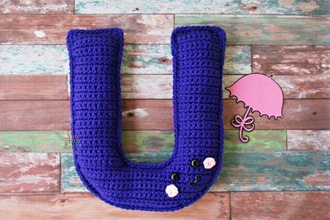 Alphabet Letter U Upper Case Kawaii Cuddler® Crochet Pattern