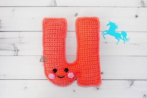 Alphabet Letter u Lower Case Kawaii Cuddler® Crochet Pattern