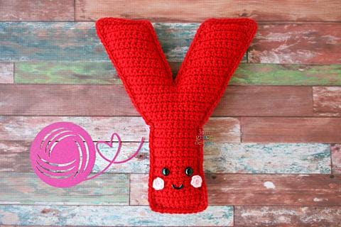 Alphabet Letter Y Upper Case Kawaii Cuddler® Crochet Pattern