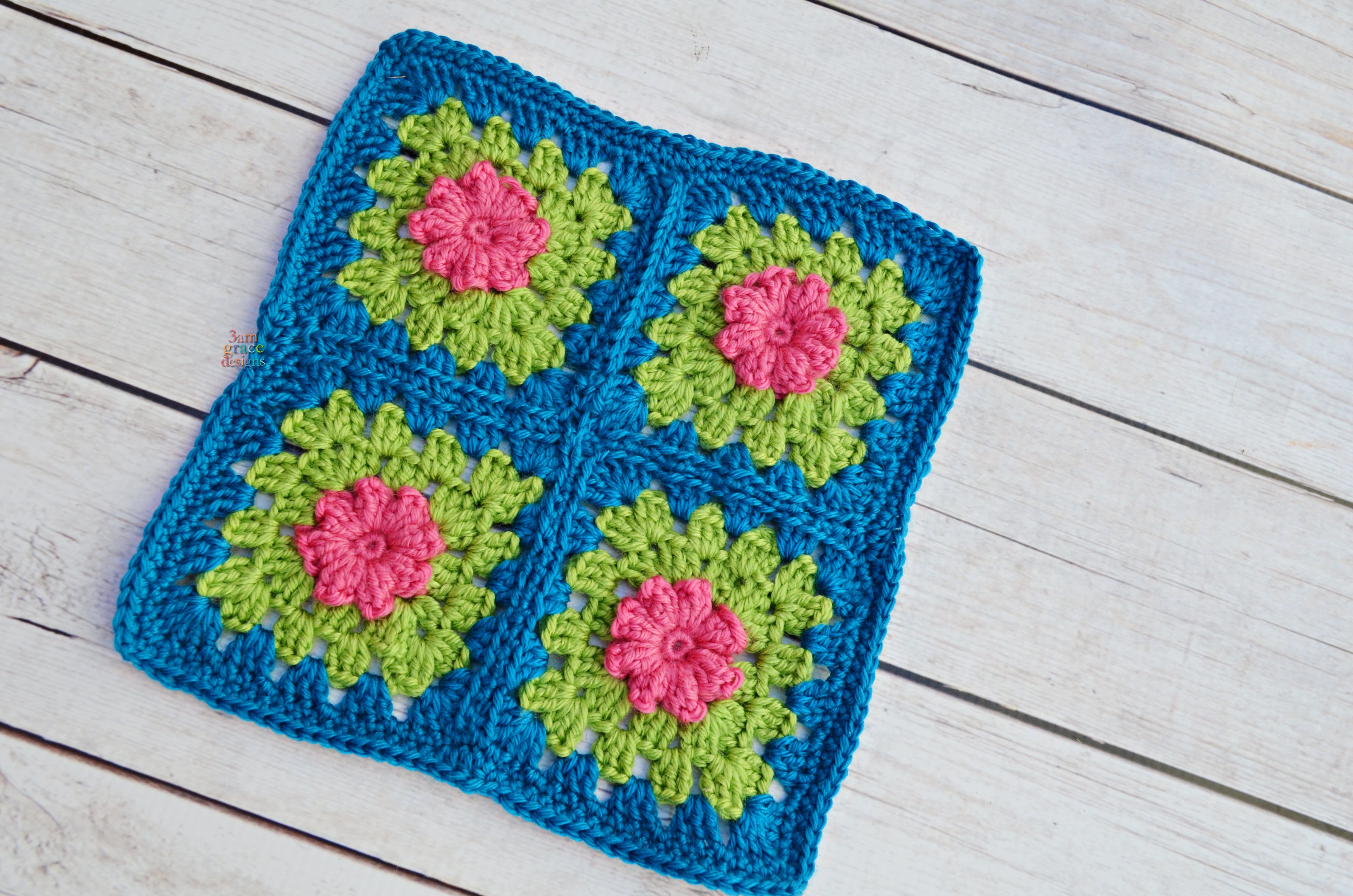Granny Square Spring Pattern Spring Granny Square Crochet Pattern - In Bloom CAL – 3amgracedesigns